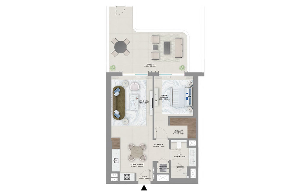 Emaar Rashid Yachts and Marina 1 BR Apartment Floor Plan