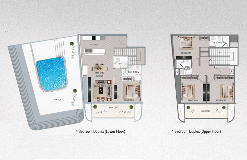 Mercedes Benz Places by Binghatti 4 BR Apartment Floor Plan Mercedes Benz Places by Binghatti 4 BR Apartment Floor Plan