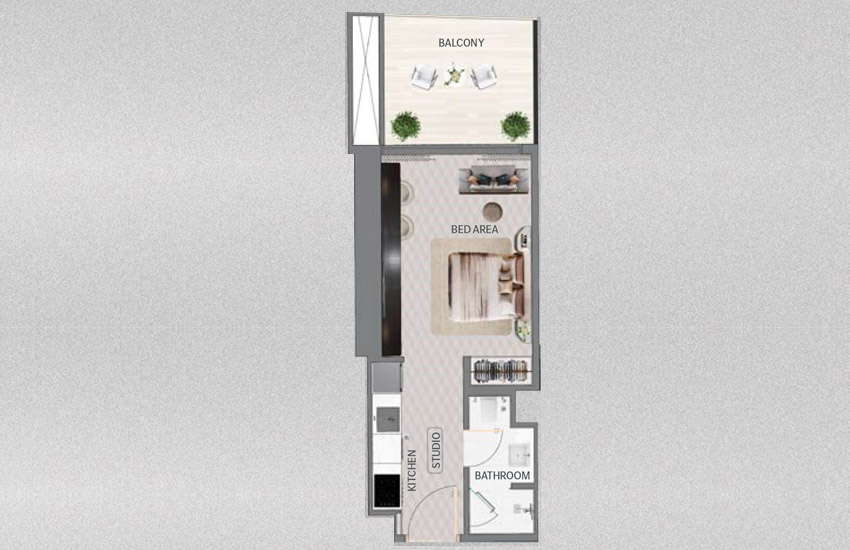 Mercedes Benz Places by Binghatti Studio Apartment Floor Plan Mercedes Benz Places by Binghatti Studio Apartment Floor Plan